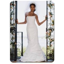 NWT Davids Bridal Wedding Dress Strapless Allover Drape Mermaid White size 2