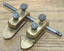 UNMARKED BRASS DRAW KNIFE CHAMFER GUIDES-GAUGE-ANTIQUE HAND TOOL