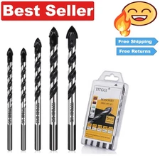 Versatile 5-Piece Drill Bit Set for Glass, Brick, Wood - Industrial Strength