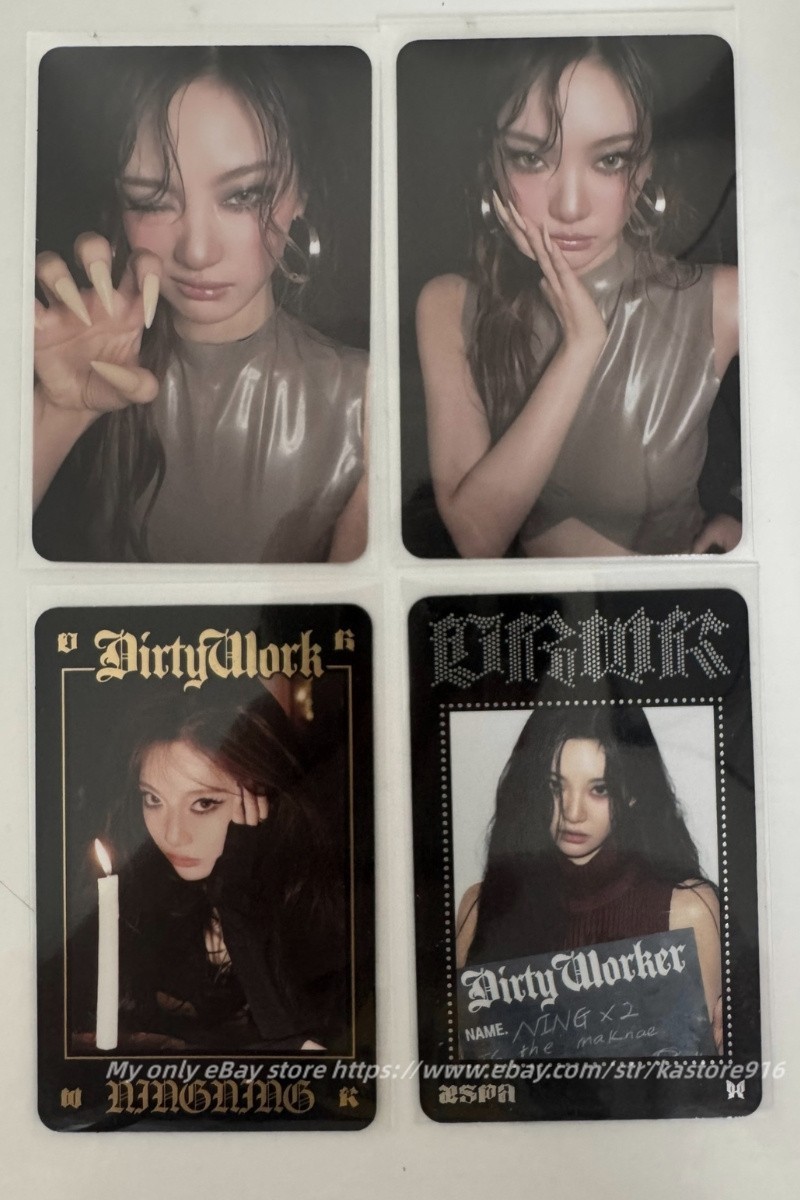 Aespa NINGNING 4PCS Set 1st Single Dirty Work MD Trading Card