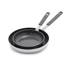 Bobby Flay 2pk (8" and 10") Stainless Steel Ceramic Nonstick Fry Pan