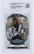 Chris Pratt Guardians of Galaxy Vol. 2 Signed 2022 Upper Deck Marvel 59 BAS Card