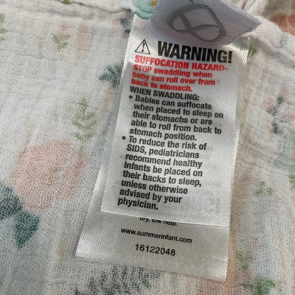 Swaddle Me Summer Baby одеяло розовый синий цветочный цветы муслин хлопок - Изображение 3 из 4