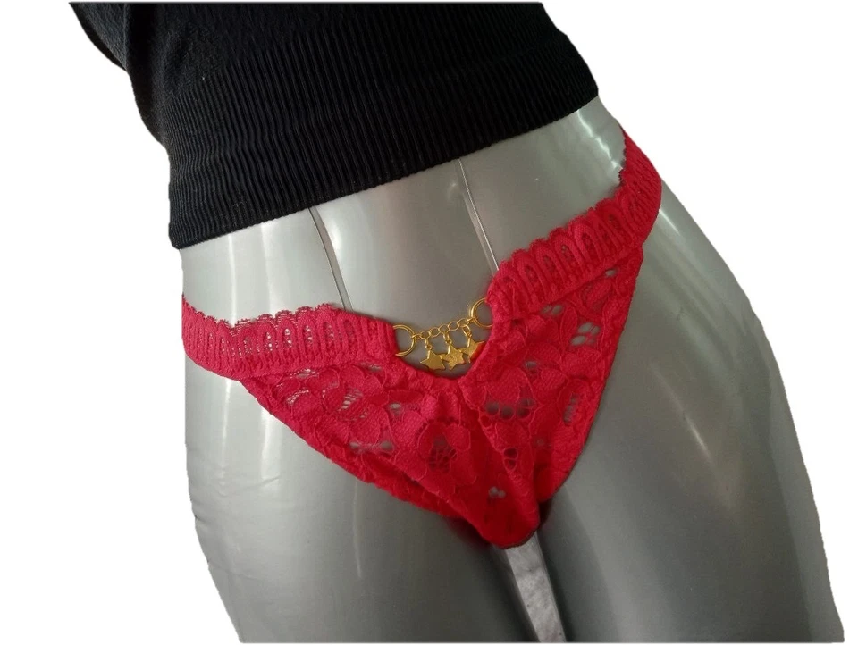 Bragas sexy rojas de la fama de Fredericks of Hollywood con encanto de estrella L regalo de Navidad Foto 2 de 4