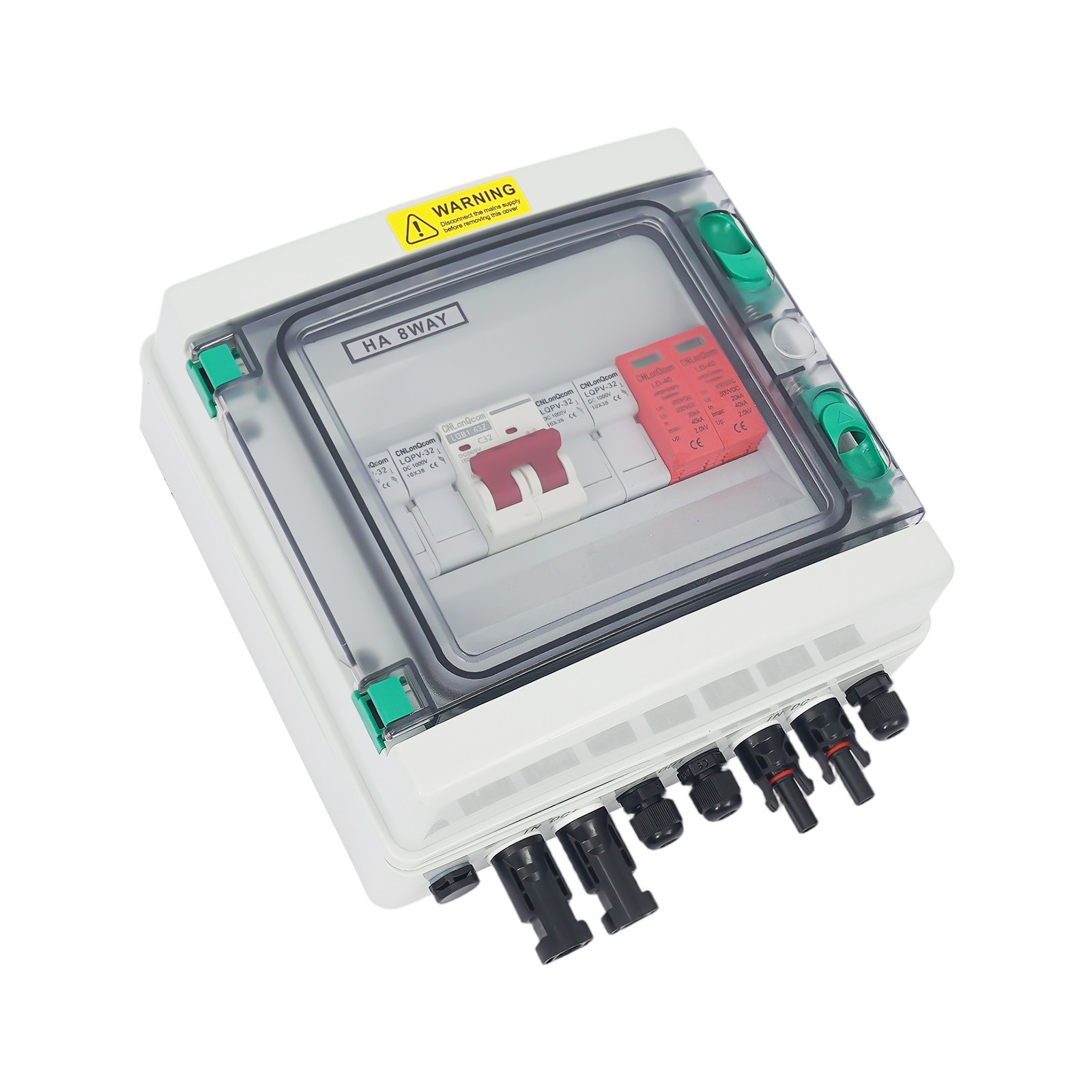 DC 500V / 1000V Solar PV Combiner Box 2 Strings Circuit Breaker For Solar Panel