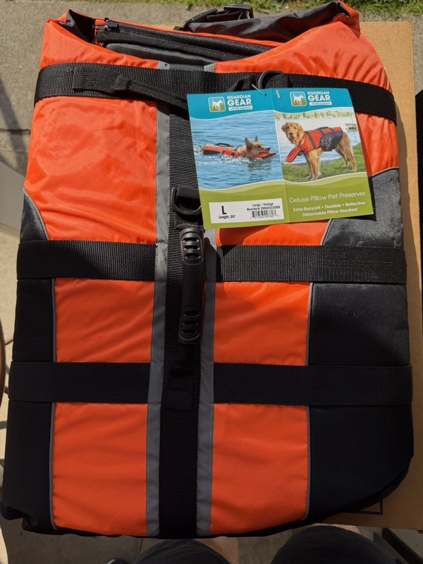 Water Safety Vest Dog Life Jacket Swimsuit Lifesaver w/ PULL Handle, Large