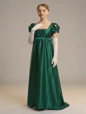 Regency Jane Austen Costume Empire High Waistline Daily Prom Dresses Tea