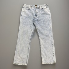Vintage Lee 33x30 Light Wash Straight Leg Jeans Cotton Lyocell Denim
