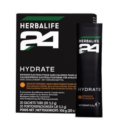 H24 Kalorienarmes Elektrolytgetränk Hydrate Orangegeschmack
