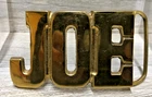 "JOE" Vintage NOS New Old Stock Solid Brass Name Belt Buckle Chunky Letters