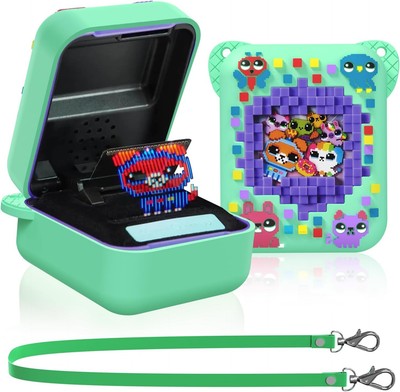 Mowyeok Bitzee Schutzhülle mit Tierprint & Lanyard (grün) für Digitales Haustier