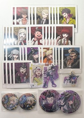Super Danganronpa 2 Anime Collectible Bulk Sale Pins Cards Stickers Used
