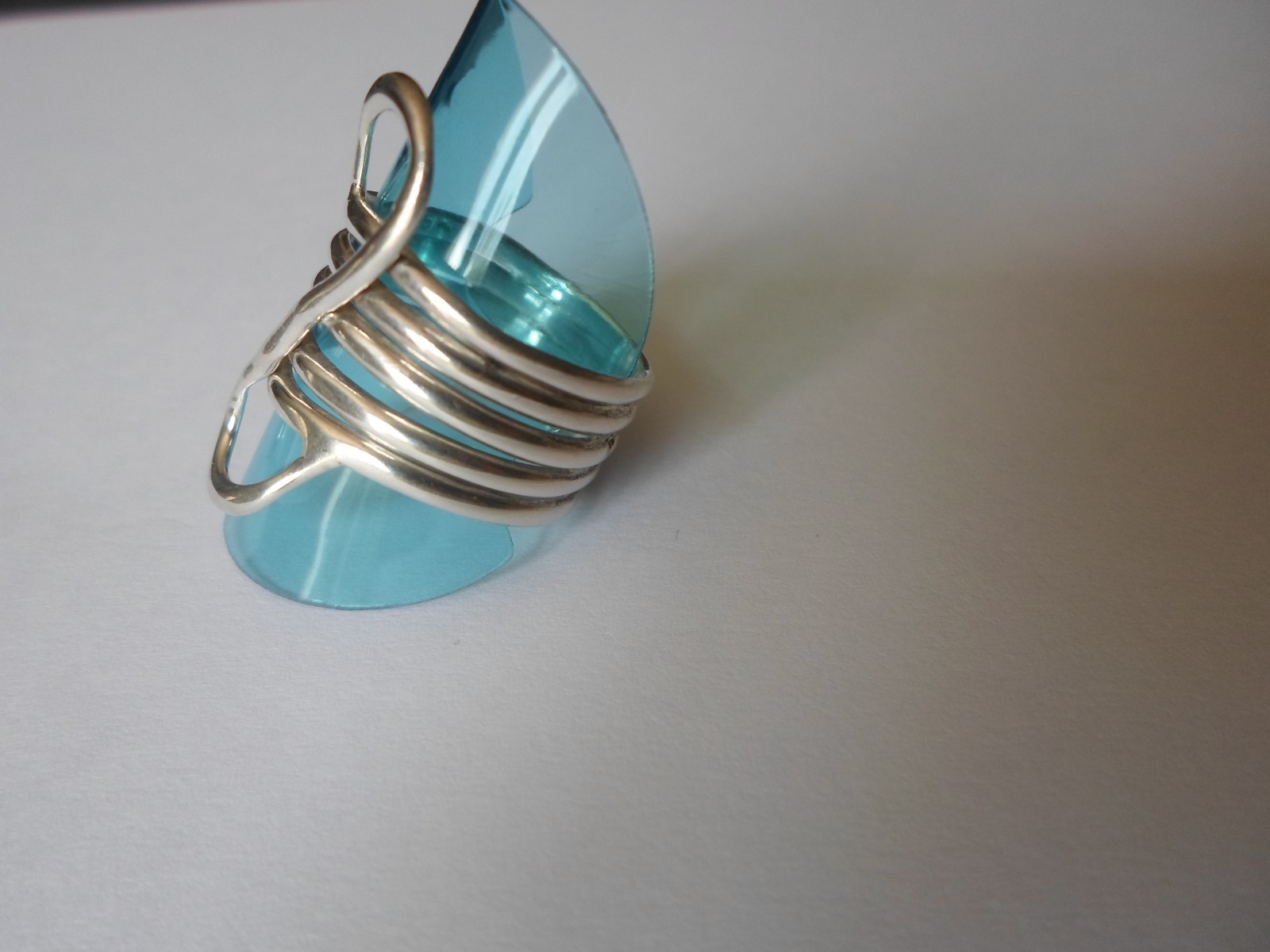 solid silver ring, multi row openwork, size 59/60 - image 8