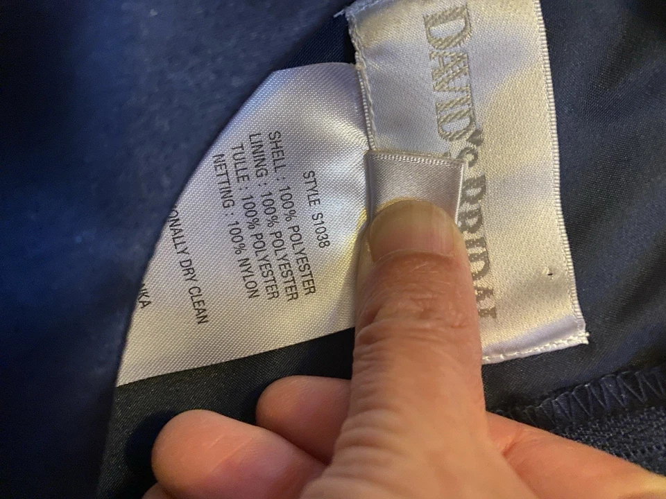 Vestido de novia David’s azul marino para niña - talla 8 Foto 3 de 4