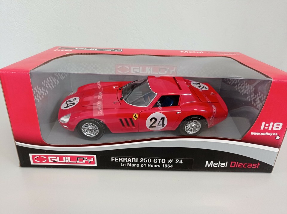 Miniature Ferrari 250 GTO 1964 – Guiloy 1/18, Rouge, état Excellent
