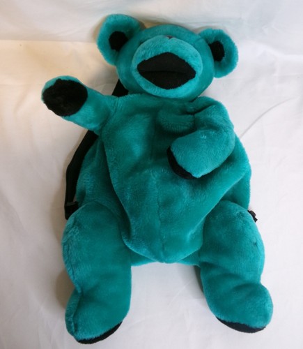 Grateful Dead Dancing Bear Plush Backpack Adjustable Straps Teal RARE! - Picture 2 of 13