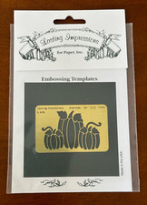 Vintage Lasting Impressions FALL/AUTUMN PUMPKINS Brass Embossing Stencil 1992