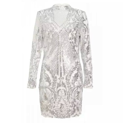 blue dress for baby girl Silver Sequin Bodycon Dress  Quiz Clothing