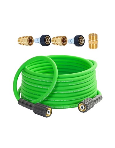 TOOLCY 3300 PSI High Pressure Washer Hose 1/4" M22 with Adapters-100Ft - Picture 11 of 16