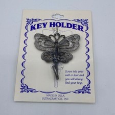 Vintage Ultracraft Made in USA Pewter Butterfly Keyholder