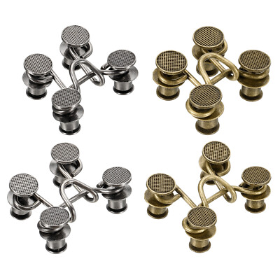 4pcs Waist Extender Buckle Jeans Button Pins Pants Tightener 2 Size Bronze Black