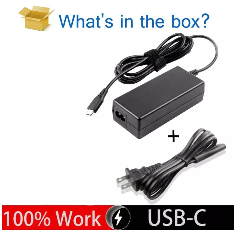 Universal 65W Laptop Charger USB-C Type-C Connector Computer AC Adapter Charger - Image 2 of 4