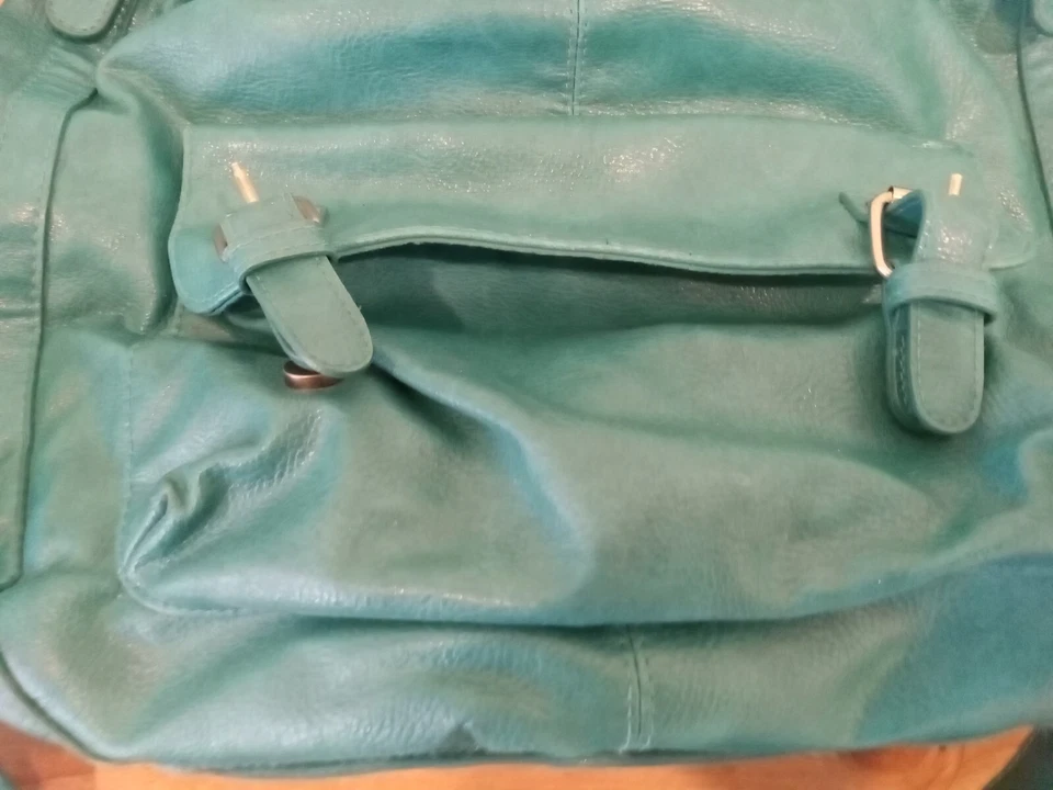 ROXY Women Leather Tote Hand Bag Purse Handbag Teal - Image 3 of 4