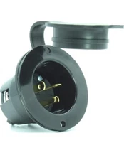 Journeyman-Pro 5378 20 Amp 125 Volt, NEMA 5-20P Flanged Inlet Receptacle Black 