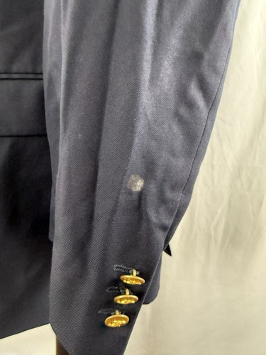 Mens Vintage Jaeger Navy Wool Blazer 42L UK Made Double Breasted Gold Buttons - Picture 22 of 22