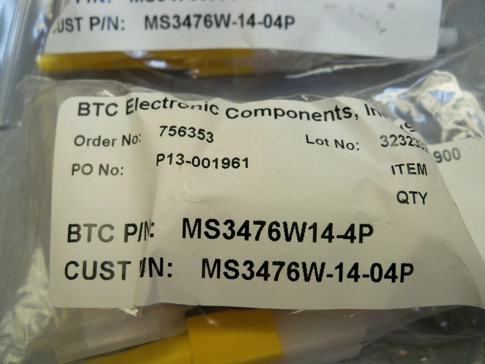 BTC Aero MS3476W14-4P Circular Connector MIL Spec Straight Plug Lot of 2 - Image 2 of 4