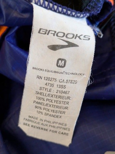 Brooks Blue Windbreaker Running Vest Size Medium Athletic Reflective Packable - Picture 8 of 8