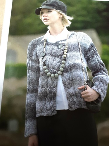 New Original James C Brett Chunky Ladies Cardigan 32"-42" Knitting Pattern JB022 - Picture 2 of 3