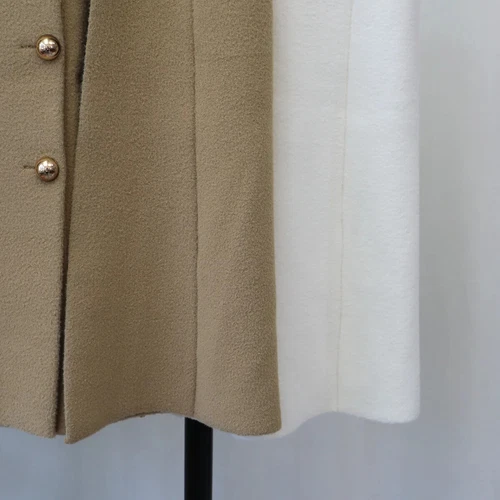 Damen Poncho Zweireiher Schlitz Ärmel fließend Wollmischung Elegant Cape Umhang Coa - Bild 36 von 47