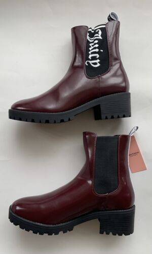 Womens Juicy Couture Burgundy Ankle High Boots Size 8.5 New Style WJ3602SW - Picture 1 of 10