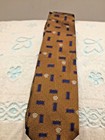 Gianni Versace 100% Silk Designer Neck Tie Medusa Head Navy Gold Textured