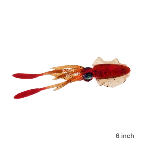 Peces ¡GUAU! Lote de 6" Falda Calamar Persecución Pesca Alta Calidad Señuelos Reales Ojos 3D - Imagen 19 de 27