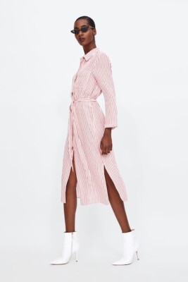 Zara Striped Tunic Midi Dress White/Red Size XS-XL Ref 7704/610 NWT | eBay