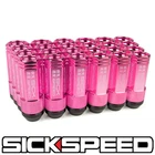 SICKSPEED 24 PC PINK ALUMINUM EXTENDED 50MM 2 PC LUG NUTS WHEELS 14X1.5