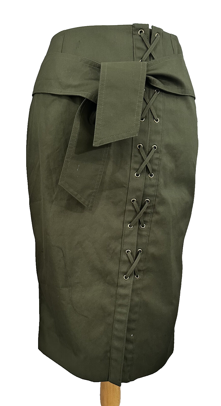 Gonna a matita Yves Saint Laurent Rive Gauche verde militare F 36