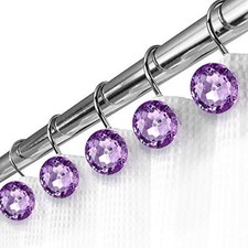 Shower Curtain Hooks Rings Quality Acrylic Decorative Shower Hooks Bling Round D