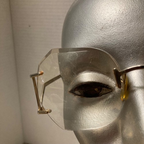 Vogue vergoldete rahmenlose abgeschrägte Glas Schmetterling Stil Vintage Brille pfirsichfarbene Gläser - Bild 2 von 12