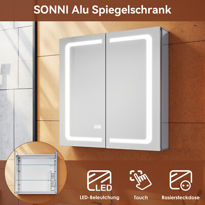 LED Spiegelschrank Bad Badschrank Badezimmerspiegel Beschlagfrei Steckdose 65cm