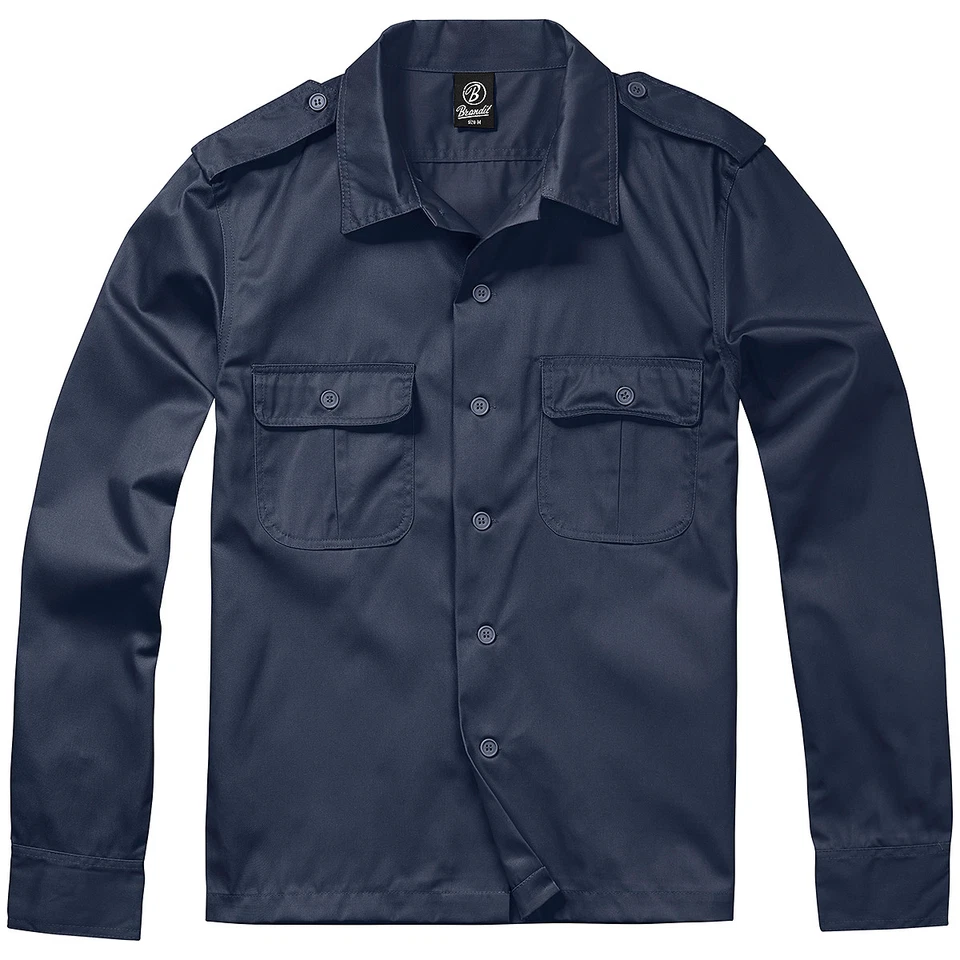 Brandit US Shirt 1/1 Long Sleeve Work Mens Army Uniform Military Top Marine Navy - Image 1 of 1