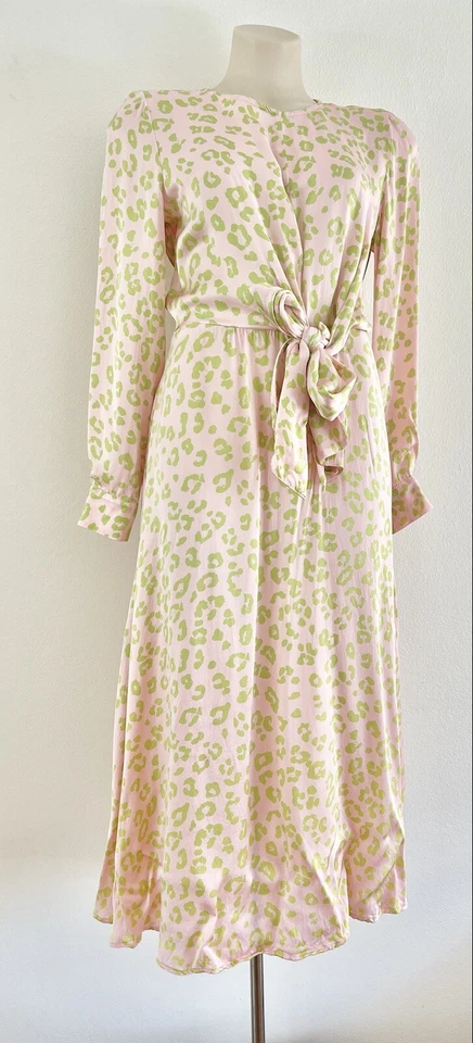 Vestido Ghost London Rosa Verde Leopardo Peligro Maculate Cheetah Print S AU8... - Imagen 4 de 4