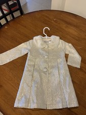 BLUEBERi Boulevard Girls Coat Cream Gold Metallic Dressy Size 3T