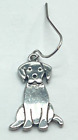 Earrings. Silver Tone Labrador Retriever Dog Sitting. Drop = 1 inch