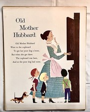 Set of 4 Vintage Mother Goose Nursery Rhymes Prints - Classroom Wall 11  x 14  
