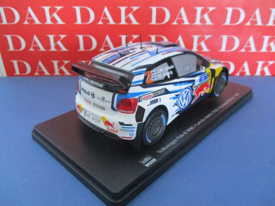 Die cast 1/24 Modellino Auto Volkswagen Polo R WRC Rally Messico 2016 Latvala - Immagine 3 di 4