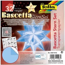 folia Faltblätter Bascetta Stern Hellblau 150x150 mm 