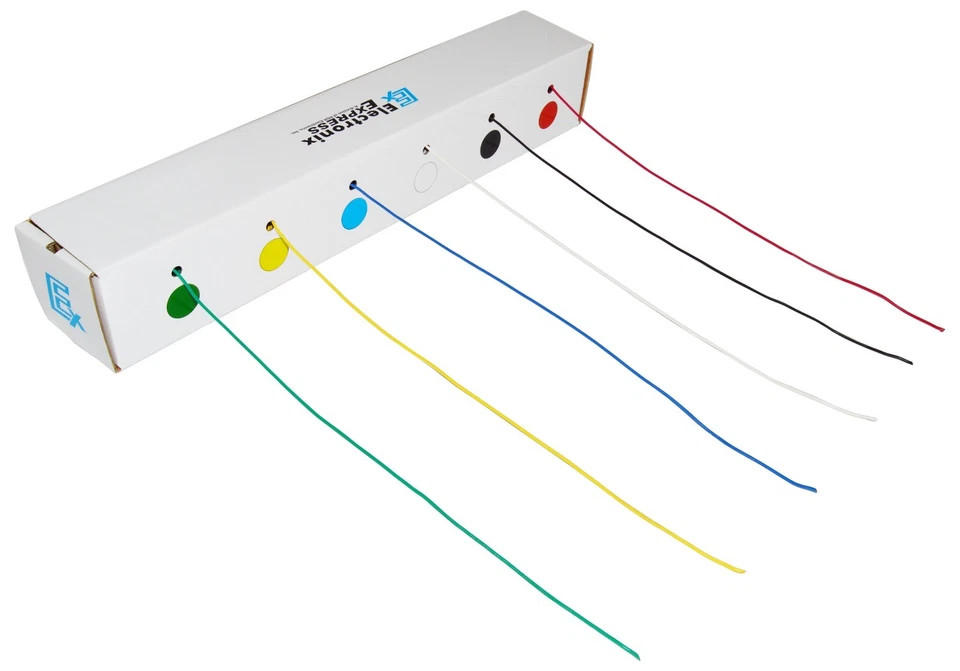 Kit de cables de conexión trenzados calibre 22 - Seis carretes de 100 pies, cobre estañado, chaqueta de PVC Foto 2 de 4